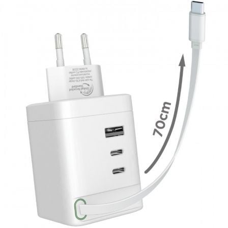 Cargador de pared muvit for change mcacc0050/ 1xusb/ 2xusb tipo-c/ 100w - Imagen 3