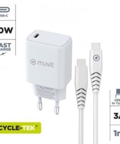 Alternative view of Cargador de pared muvit for change mcpak0044/ 1xusb tipo-c + cable usb tipo-c/ 20w