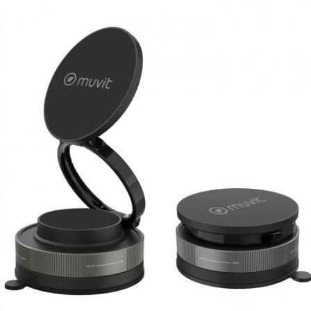 Soporte de smartphone para coche muvit for change mcchl0035/ negro