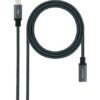 Cable alargador usb tipo-c 3.2 nanocable 10.01.4501-l150-comb/ usb tipo-c macho - usb tipo-c hembra/ 1.5m/ negro