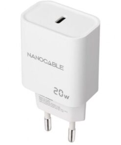 Cargador de pared nanocable 10.10.2005/ 1xusb tipo-c/ 20w/ blanco