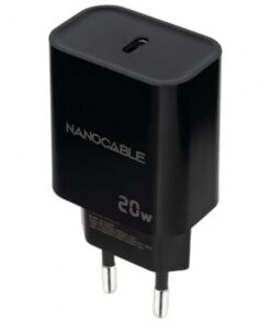 Cargador de pared nanocable 10.10.2006/ 1xusb tipo-c/ 20w/ negro