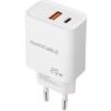 Cargador de pared nanocable 10.10.2007/ 1xusb/ 1xusb tipo-c/ 20w/ blanco