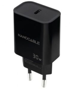Cargador de pared nanocable 10.10.2010/ 1xusb tipo-c/ 30w/ negro