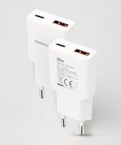 Alternative view of Cargador de pared nanocable 10.10.2028/ 1xusb tipo-c/ 1xusb macho/ 30w/ blanco