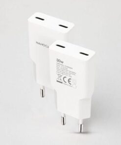 Alternative view of Cargador de pared nanocable 10.10.2029/ 2xusb tipo-c/ 30w/ blanco