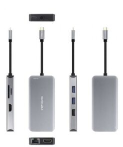 Alternative view of Docking tipo-c nanocable 10.16.1009/ 3xusb/ 2xhdmi 4k/ 1xrj45/ 1xlector tarjetas/ 1xusb tipo-c pd/ gris