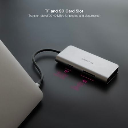Docking tipo-c nanocable 10.16.4609/ 3xusb/ 1xhdmi 4k/ 1xrj45/ 1xlector tarjetas/ 1xusb tipo-c pd/ gris - Imagen 3