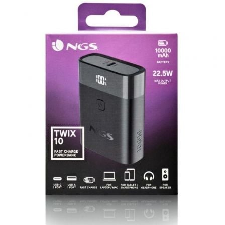 Powerbank 10000mah ngs twix10/ 22.5w/ negra - Imagen 4