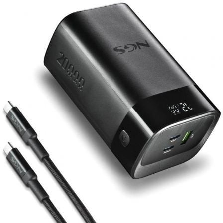 Powerbank 20000mah ngs twix20/ 65w/ compatible con portátiles/ negra - Imagen 3