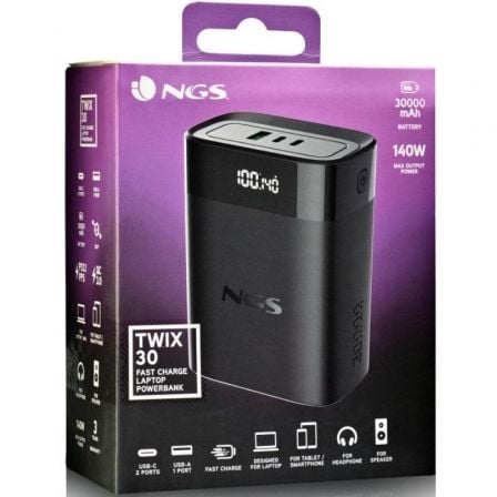 Powerbank 30000mah ngs twix30/ 140w/ compatible con portátiles/ negra - Imagen 4