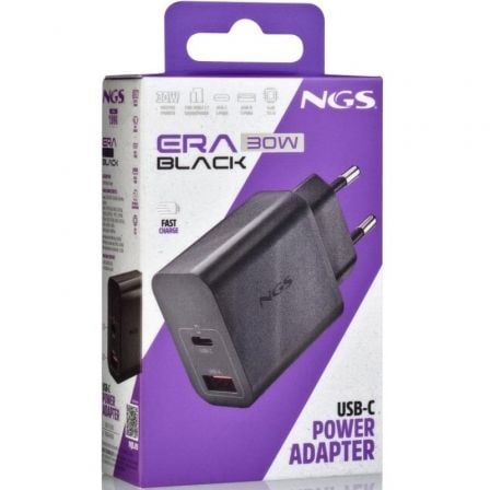 Cargador de pared gan ngs era 30w/ 1xusb tipo-c/ 1xusb/ 30w - Imagen 5