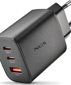 Cargador de pared gan ngs era 65w/ 2xusb tipo-c/ 1xusb/ 65w