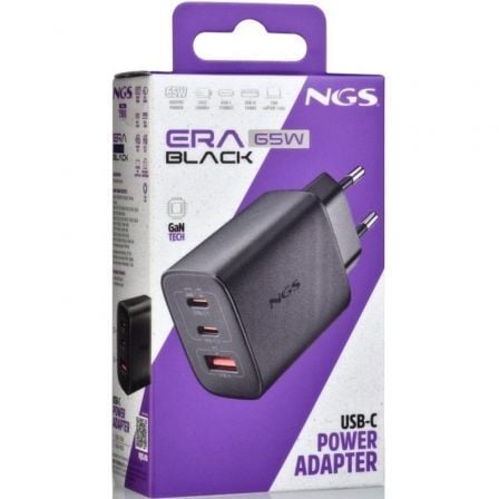 Cargador de pared gan ngs era 65w/ 2xusb tipo-c/ 1xusb/ 65w - Imagen 5