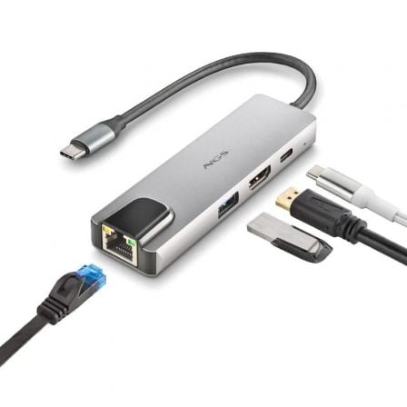 Docking usb tipo-c ngs wonderdock supra/ 1xusb/ 1xusb tipo-c dp/ 1xhdmi 4k/ 1xrj45 - Imagen 2