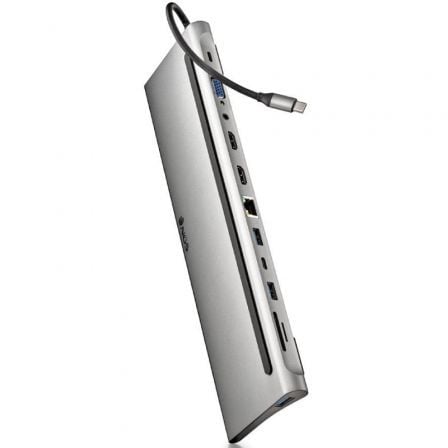 Docking usb tipo-c ngs wonderdock12/ 3xusb/ 2xhdmi 4k/ 1xvga/ 1xrj45/ 1xlector de tarjetas/ 1xjack 3.5/ 1xusb tipo-c pd/ gris - Imagen 2