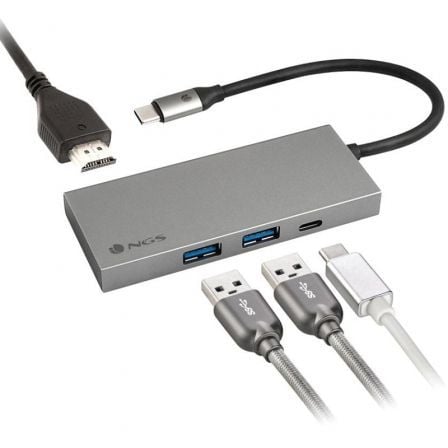 Docking usb tipo-c ngs wonderdock4 pro/ 2xusb/ 1xusb tipo-c dp/ 1xhdmi 4k - Imagen 2