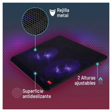 Soporte refrigerante ngs cooler jetstand para portátiles hasta 15.6"/ iluminación led - Imagen 4