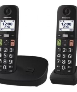 Teléfono inalámbrico panasonic kx-tgu112exb/ pack duo/ negro