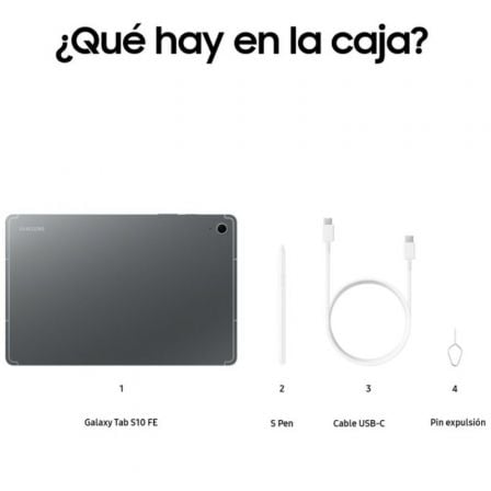 Tablet samsung galaxy tab s10 fe 10.9"/ 8gb/ 256gb/ octacore/ gris - Imagen 3
