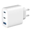 Cargador de pared spc ultra fast charger 4342b/ 2xusb tipo-c/ 1xusb/ 65w/ blanco