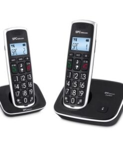 Teléfono inalámbrico spc comfort kaiser 7609n/ pack duo/ negro