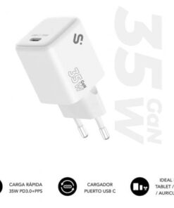 Cargador de pared gan subblim 35w charger usb c/ 1xusb tipo-c/ 35w
