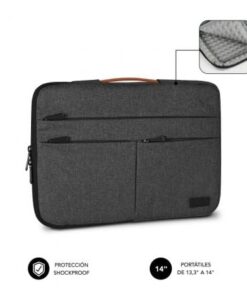 Funda subblim air padding 360 sleeve para portátiles hasta 14"/ gris oscuro