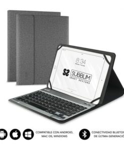 Funda con teclado subblim keytab pro bluetooth para tablets de 10.1"-10.8"/ gris