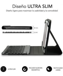 Alternative view of Funda con teclado subblim keytab pro bluetooth para tablets de 10.1"-10.8"/ roja