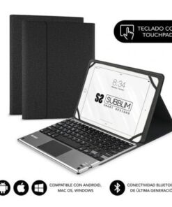 Funda con teclado subblim keytab pro bluetooth touchpad para tablets de 10.1"-10.8"/ negra