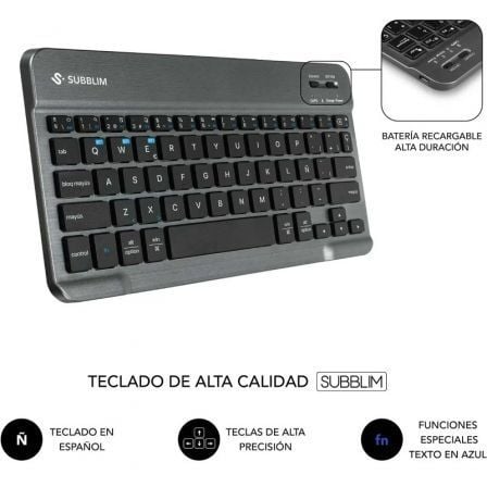 Funda con teclado subblim keytab pro bt lenovo idea tab 11" 2025/ negra - Imagen 3