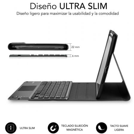 Funda con teclado subblim keytab pro bt para tablet ipad 10.9" 10a gen/ negra - Imagen 2