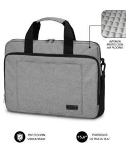 Maletín subblim air padding laptop bag para portátiles hasta 15.6"/ cinta para trolley/ gris
