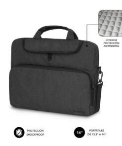 Maletín subblim air padding para portátiles hasta 14"/ gris oscuro