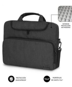 Maletín subblim air padding para portátiles hasta 15.6"/ gris oscuro