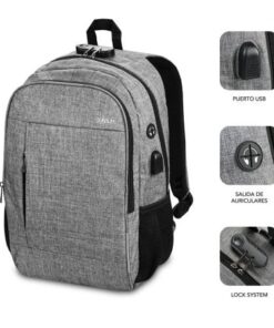 Alternative view of Mochila subblim urban lock para portátiles hasta 16"/ puerto usb/ antirrobo/ gris
