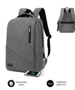 Mochila subblim city backpack para portátiles hasta 15.6"/ puerto usb/ gris
