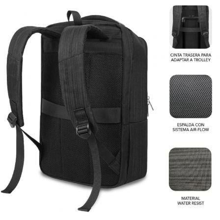 Mochila subblim business v2 ap backpack para portátiles hasta 15.6"/ puerto usb/ negra - Imagen 4