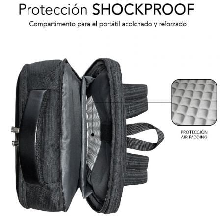 Mochila subblim business v2 ap backpack para portátiles hasta 15.6"/ puerto usb/ negra - Imagen 5