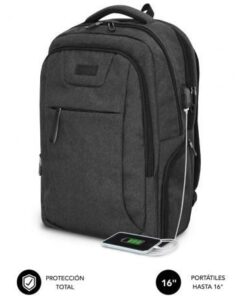 Mochila subblim professional air padding backpack para portátiles hasta 16"/ puerto usb/ negra