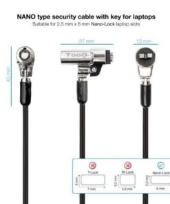 Alternative view of Cable de seguridad tipo nano para portátiles tooq tqclkc0045-g/ 1.5m