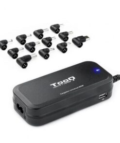 Cargador de portátil tooq tqlc-90bs02at/ 90w/ automático/ 12 conectores/ voltaje 12-20v/ 1 usb