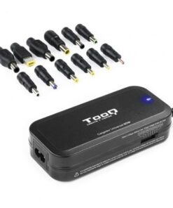 Cargador de portátil tooq tqlc-90bs02m/ 90w/ manual/ 12 conectores/ voltaje 15-24v/ 1 usb