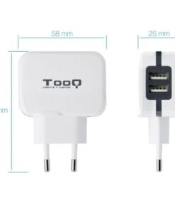 Alternative view of Cargador de pared tooq tqwc-1s02wt/ 2xusb/ 17w