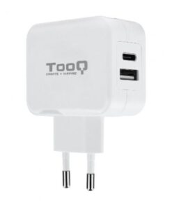 Cargador de pared tooq tqwc-2sc02wt/ 1xusb tipo-c/ 1x usb/ 27w