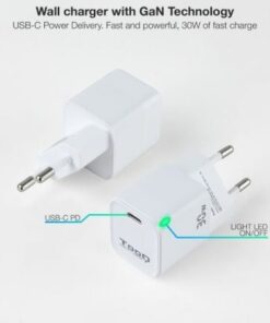 Alternative view of Cargador de pared gan tooq tqwc-ganpd30wt/ 1xusb tipo-c/ 30w