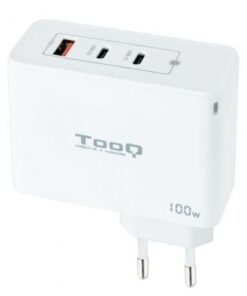 Cargador de pared gan tooq tqwc-ganqc2pd100w/ 2xusb tipo-c/ 1xusb/ 100w