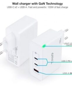 Alternative view of Cargador de pared gan tooq tqwc-ganqc2pd100w/ 2xusb tipo-c/ 1xusb/ 100w