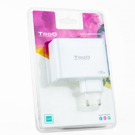 Cargador de pared gan tooq tqwc-ganqc2pd100w/ 2xusb tipo-c/ 1xusb/ 100w - Imagen 3